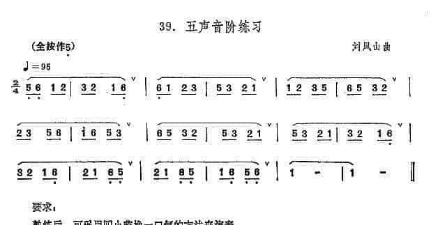 埙的演奏技巧与练习：五声音阶练习 - 张凤山_第1张