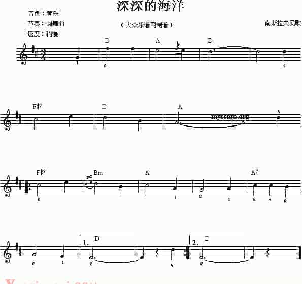 电子琴练习六十一(深深的海洋)_第1张