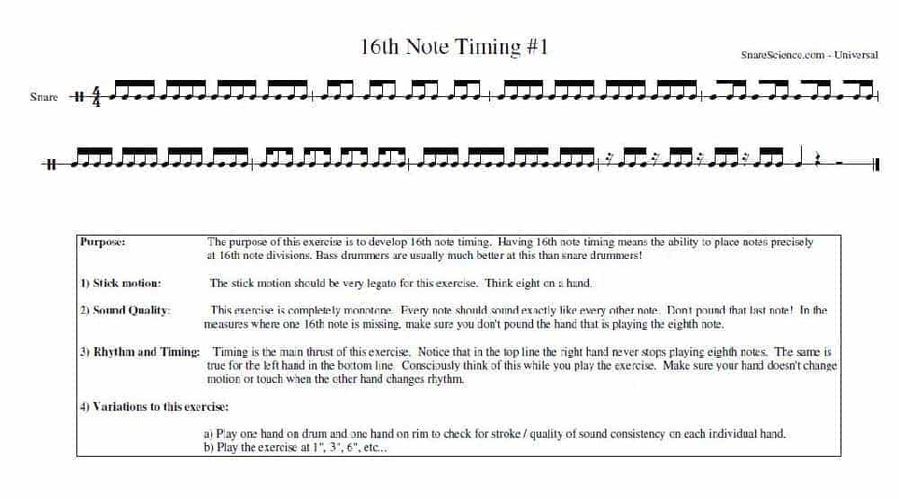 高清爵士鼓谱 16th note timing1_第1张