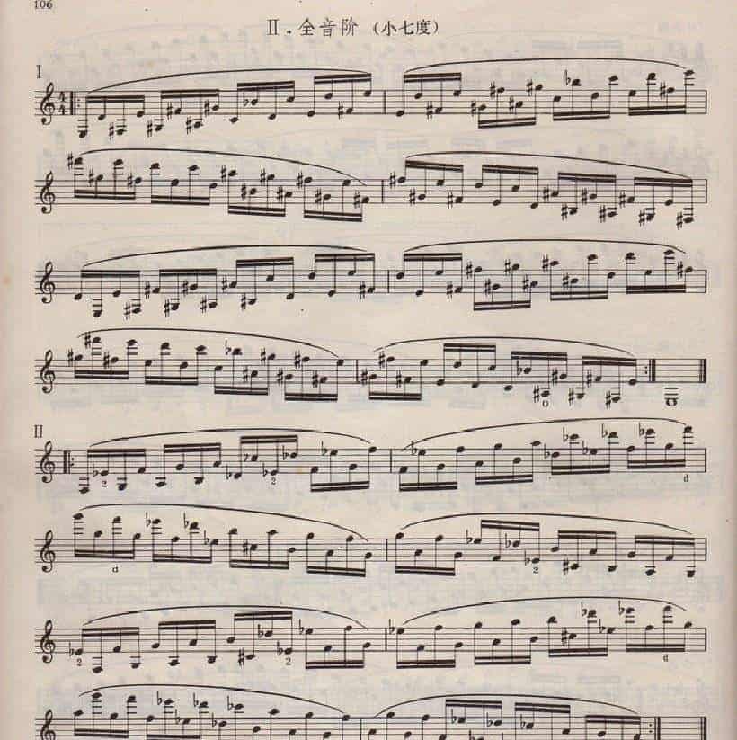 单簧管(七度音阶 全音阶小七度)每日练习谱_第1张