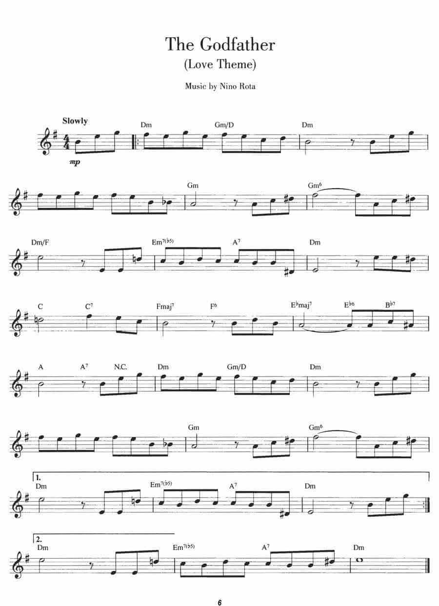 单簧管电影主题曲谱：The Godfather(Love Theme) 教父/ 爱的主题_第1张