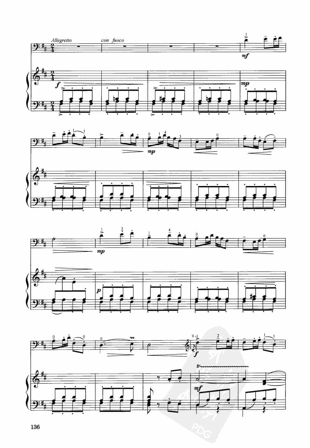 中国大提琴改编曲谱选：春天来到了草原 德伯希夫曲 王连三改编_第3张