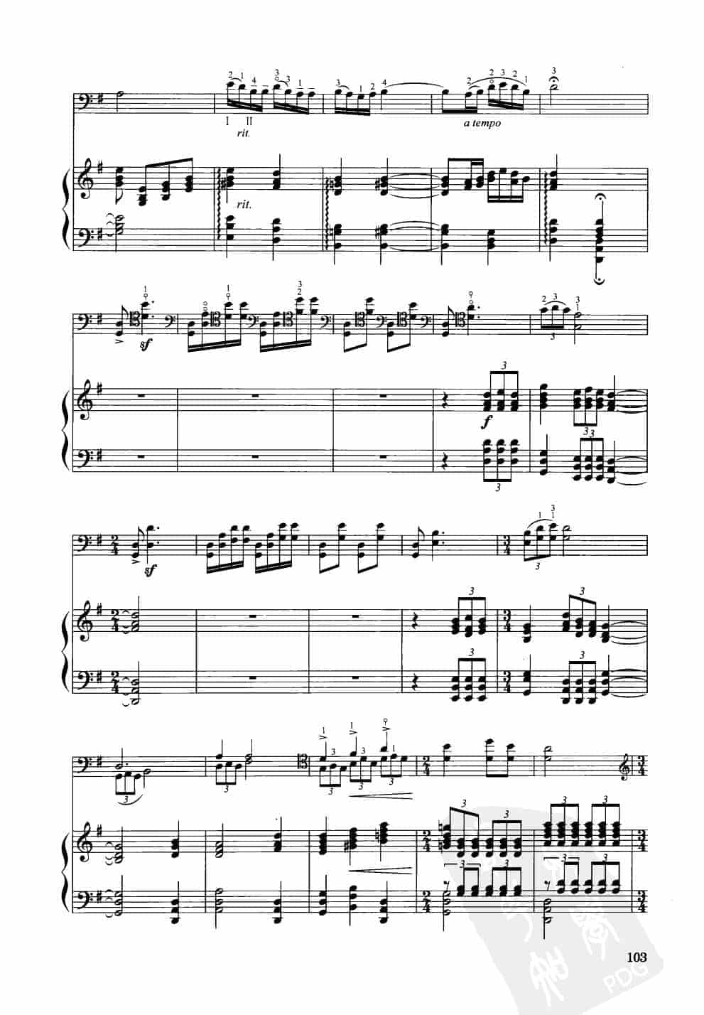 中国大提琴改编曲谱选：幻想曲 傅庚辰曲 王连三改编_第6张