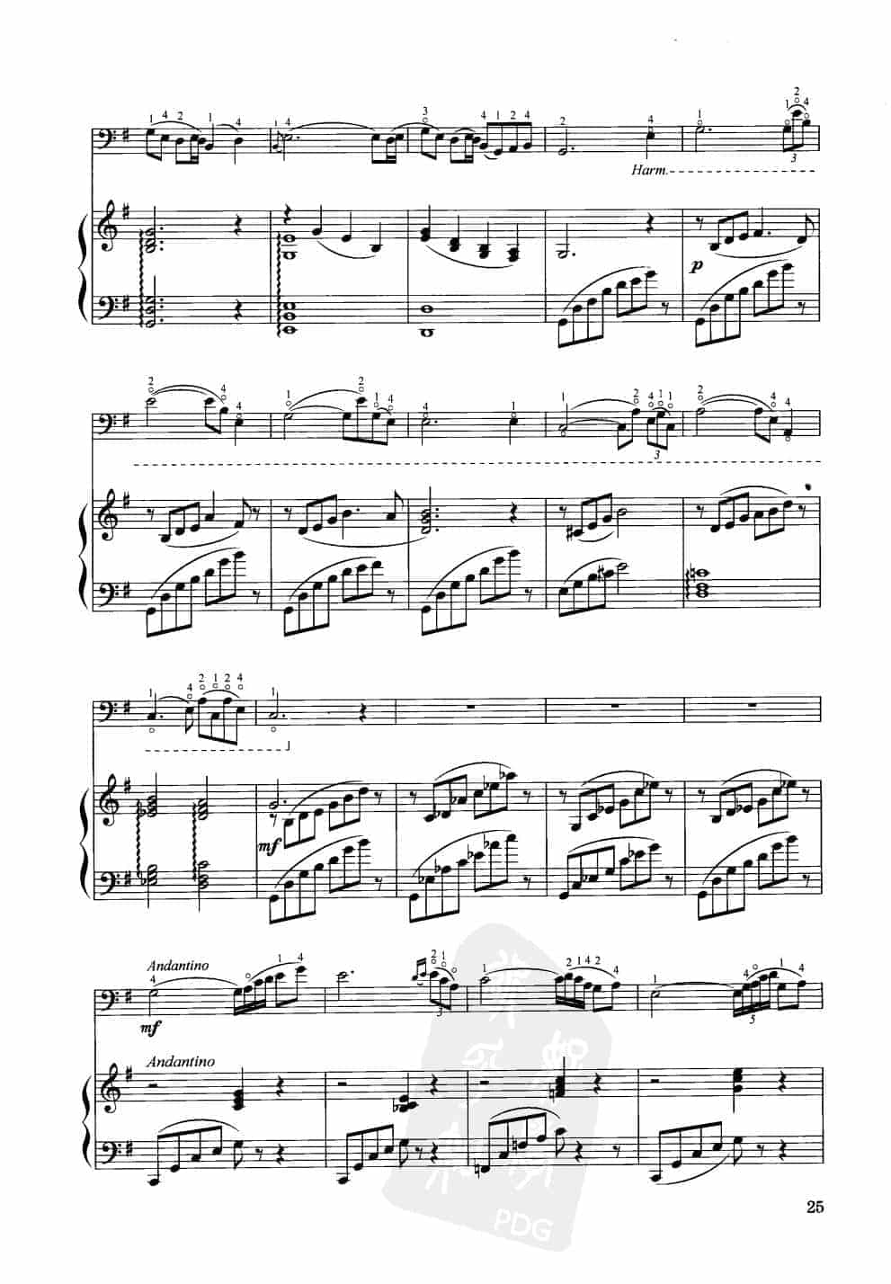 中国大提琴改编曲谱选：牧歌（东蒙民歌主题）沙汉昆曲 王连三改编_第2张