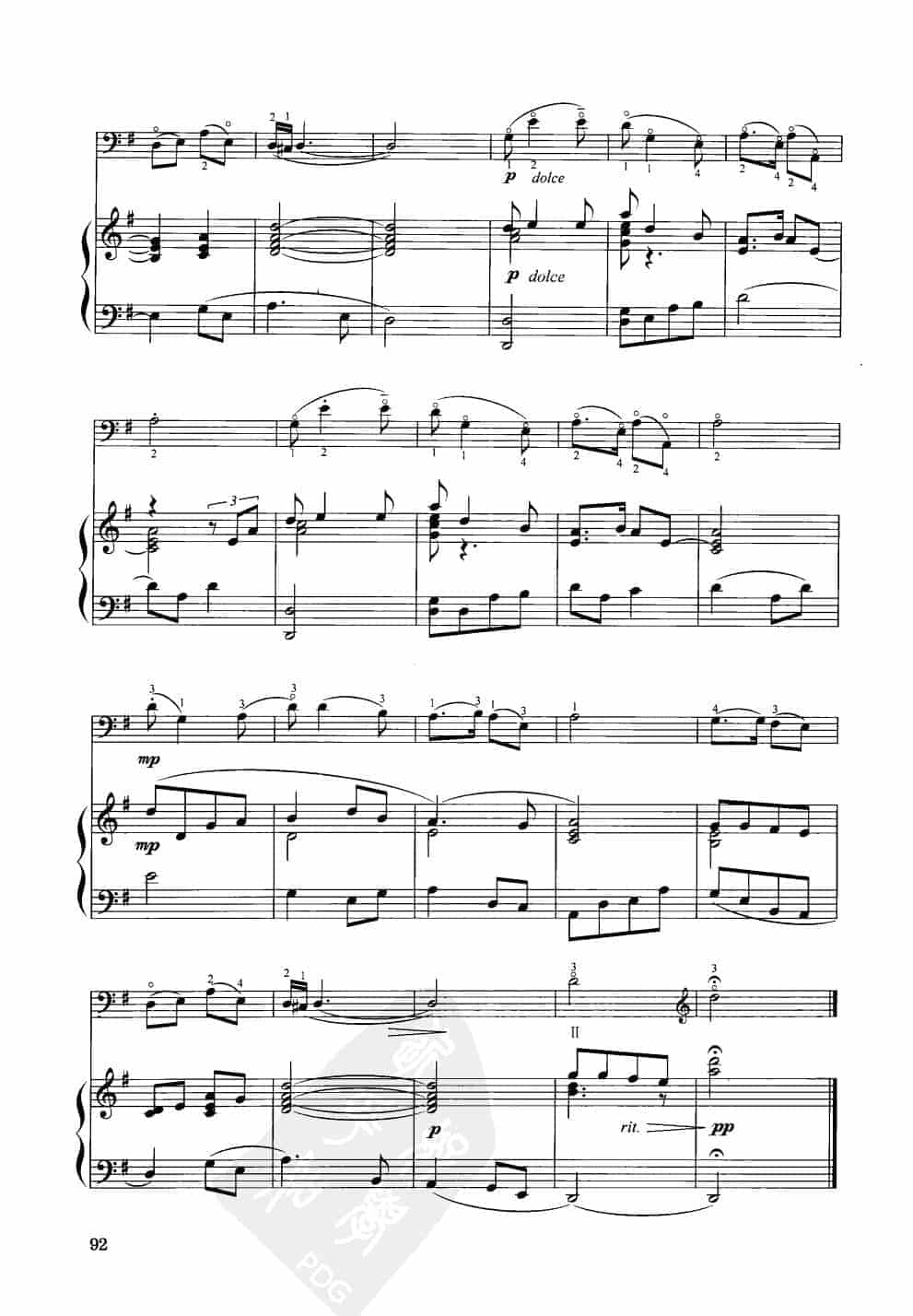 中国大提琴改编曲谱选：三十里铺（陕北民歌）王连三改编_第5张