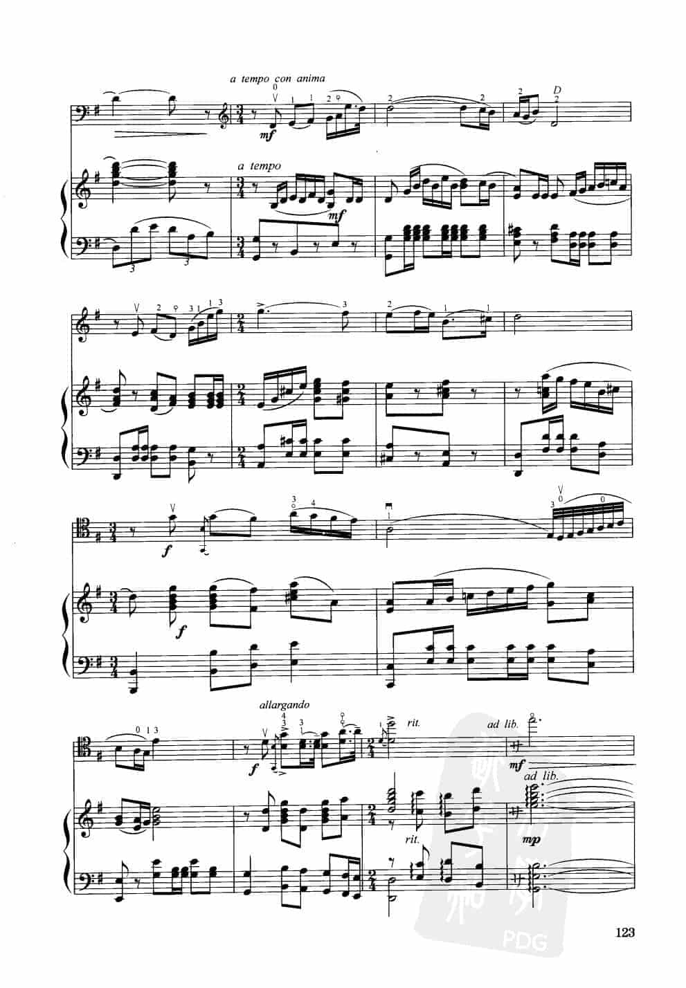 中国大提琴改编曲谱选：祖国之歌 施光南曲 王连三改编_第4张
