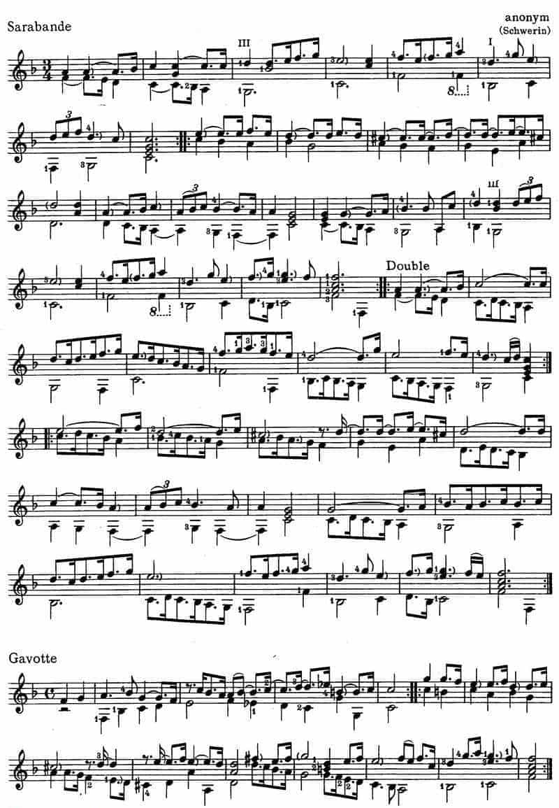Luto &amp; Baroque Guitar:（Anonim）Sarabande und Gavotte_第1张