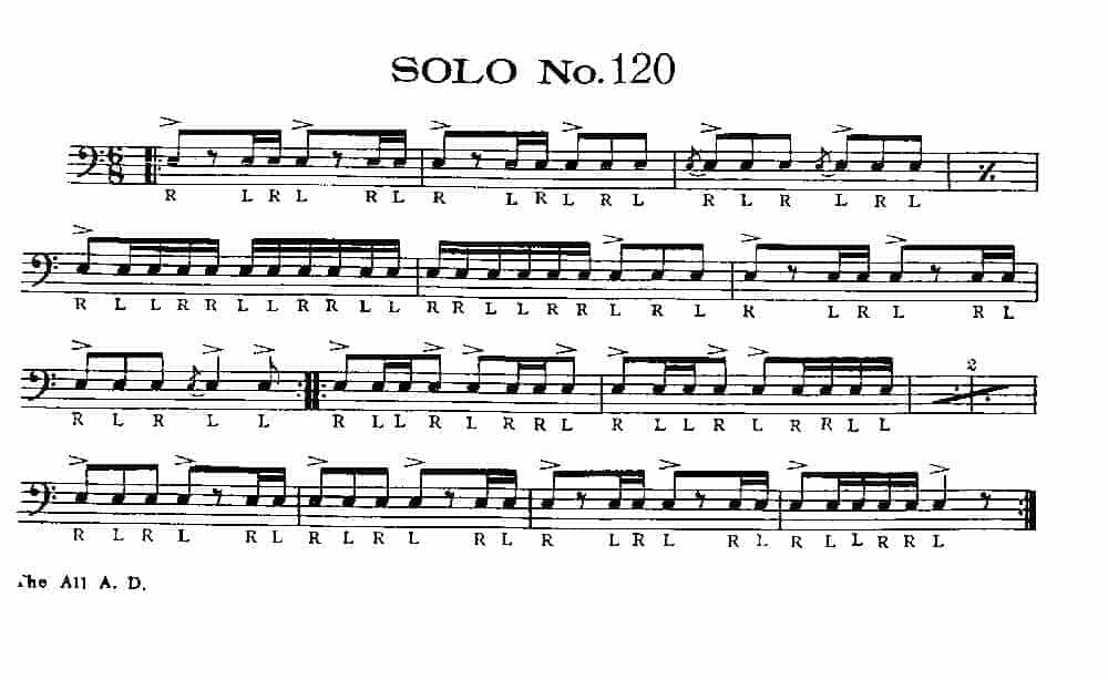 美国军鼓150条精华SOLO系列之《SOLO No.120》_第1张