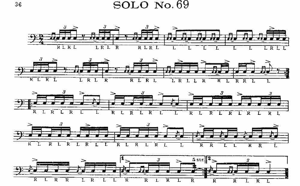 美国军鼓150条精华SOLO系列之《SOLO No.69》_第1张