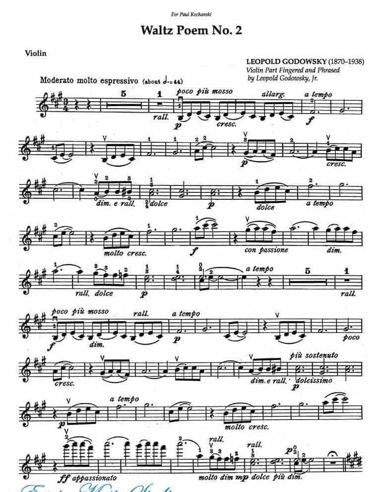克莱斯勒-戈多夫斯基-园舞曲 第2号 Fritz Kreisle, Leopold Godowsky, Waltz Poem No.2_第1张
