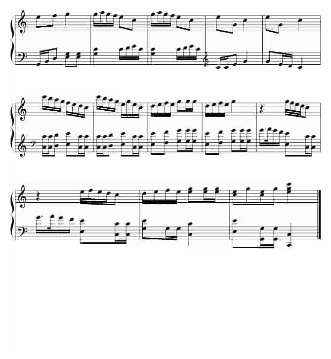中国名曲 两只老虎钢琴谱_第2张