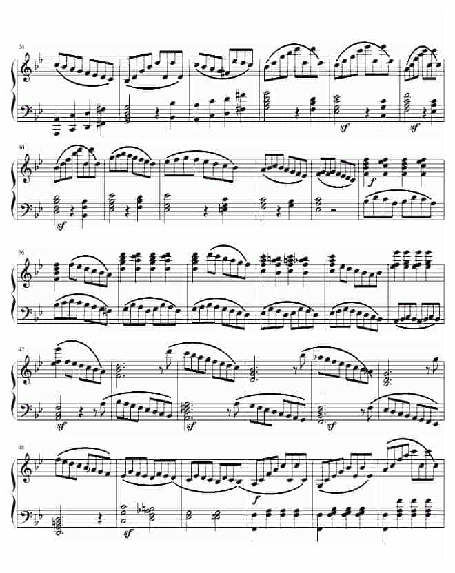 莫扎特第四十交响曲第四乐章 钢琴谱_第2张