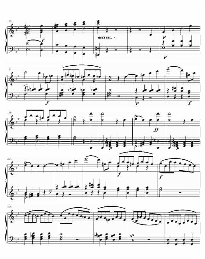 莫扎特第四十交响曲第四乐章 钢琴谱_第9张