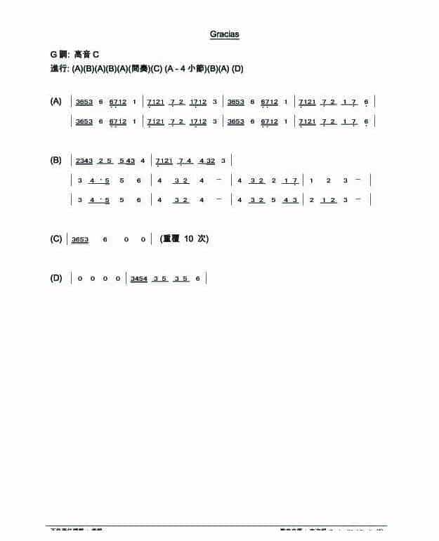 宗次郎陶笛曲谱【gracias】_第1张