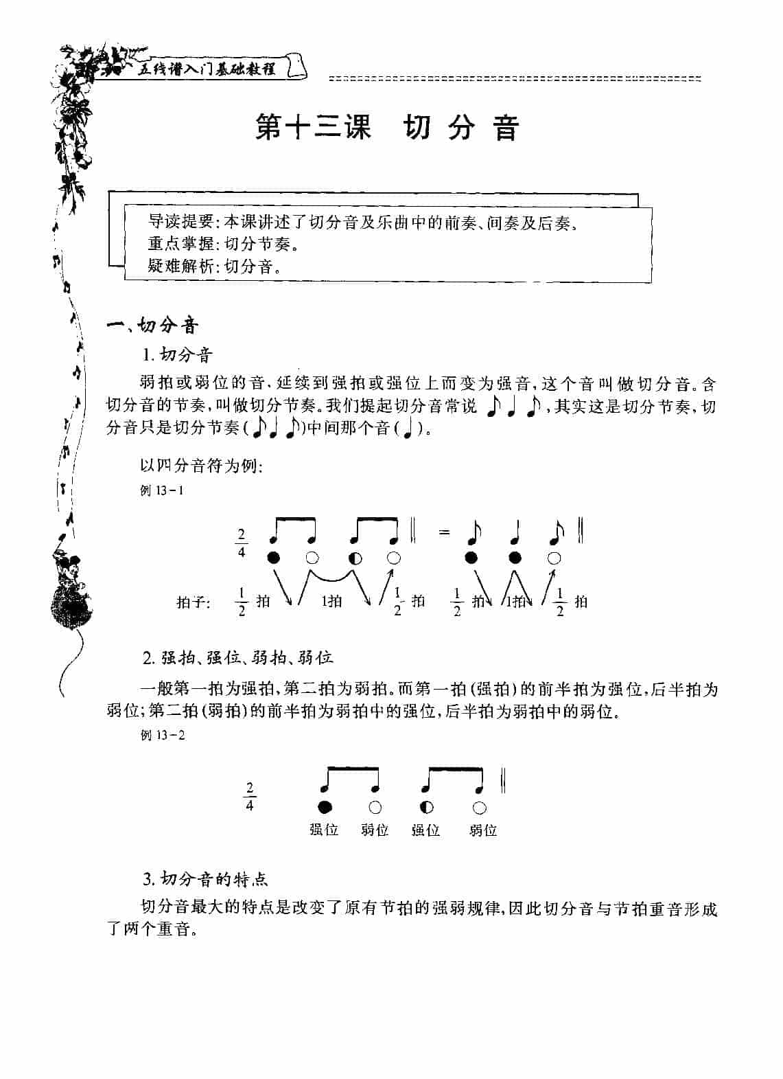 五线谱入门基础教程【第十三课 切分音】_第1张