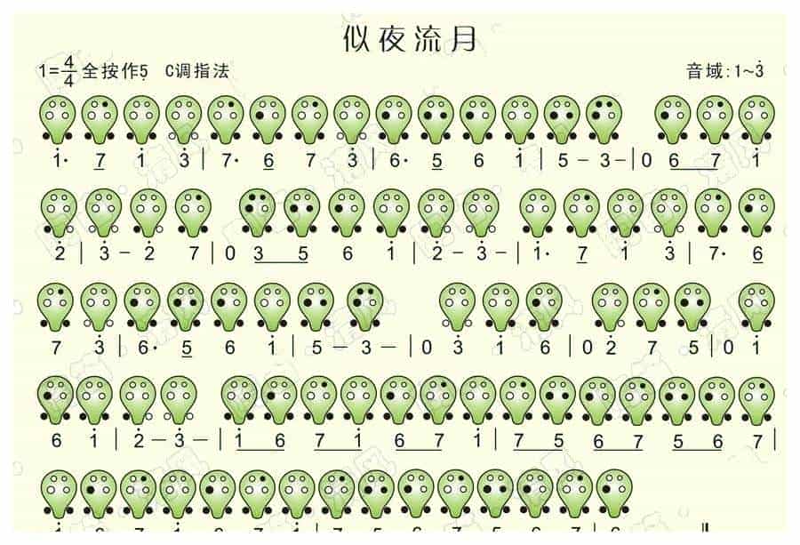 埙谱【似夜流月】_第1张