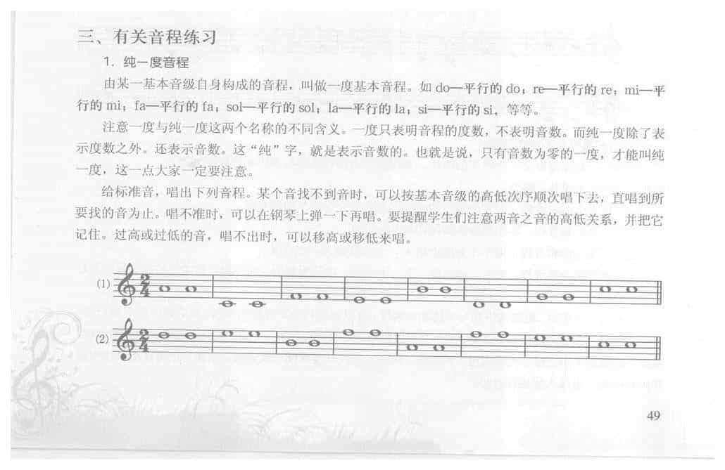 五线谱入门学习 第二章 音程【三、有关音程练习】_第1张
