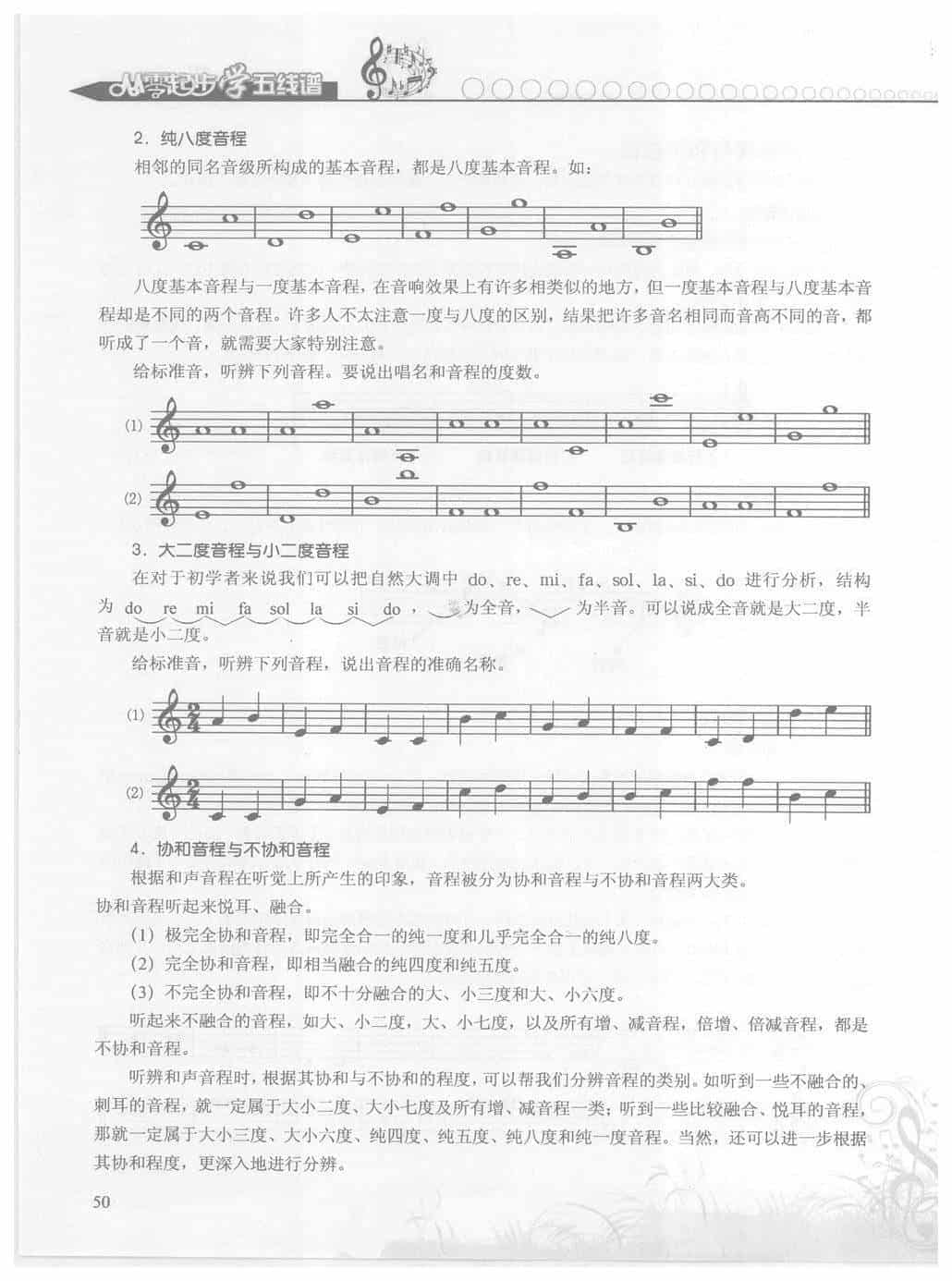 五线谱入门学习 第二章 音程【三、有关音程练习】_第2张