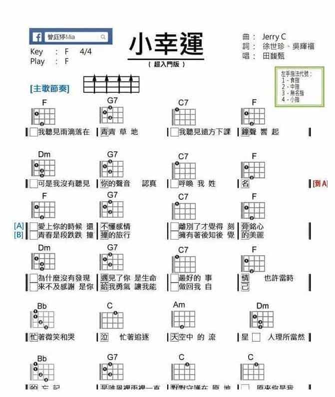 UKULELE谱【小幸运】田馥甄 弹唱&amp;指弹_第3张