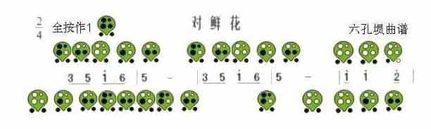 六孔埙曲谱【对鲜花】_第1张