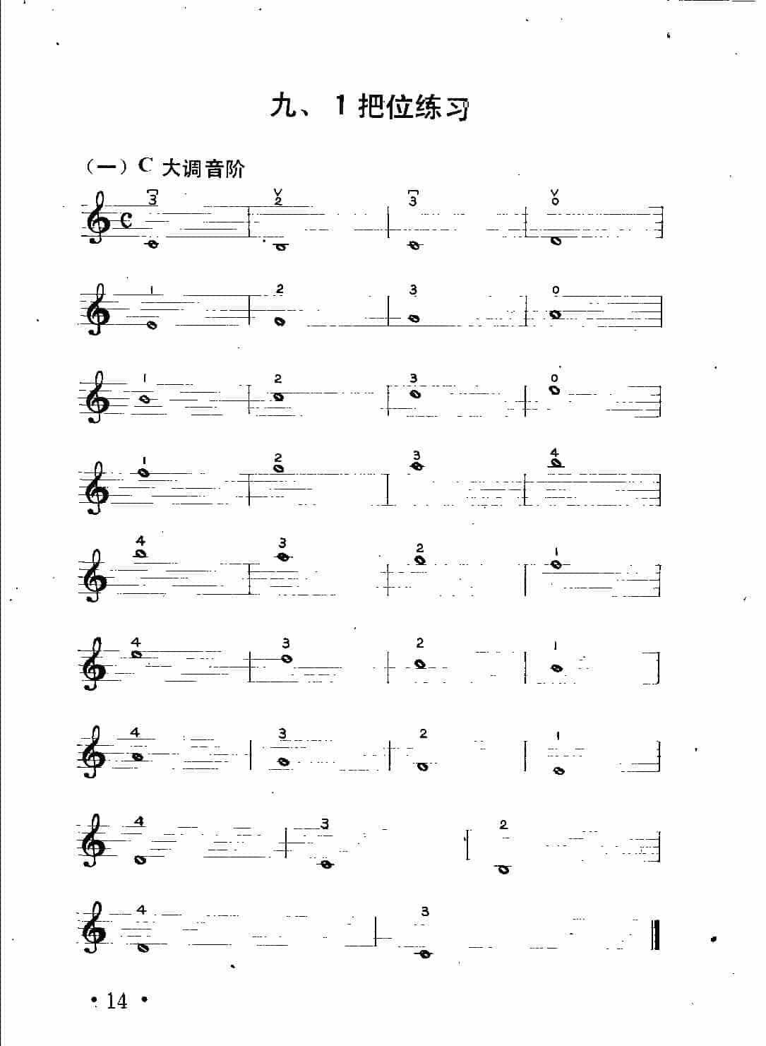 小提琴入门练习曲《C大调音阶》1把位练习_第1张