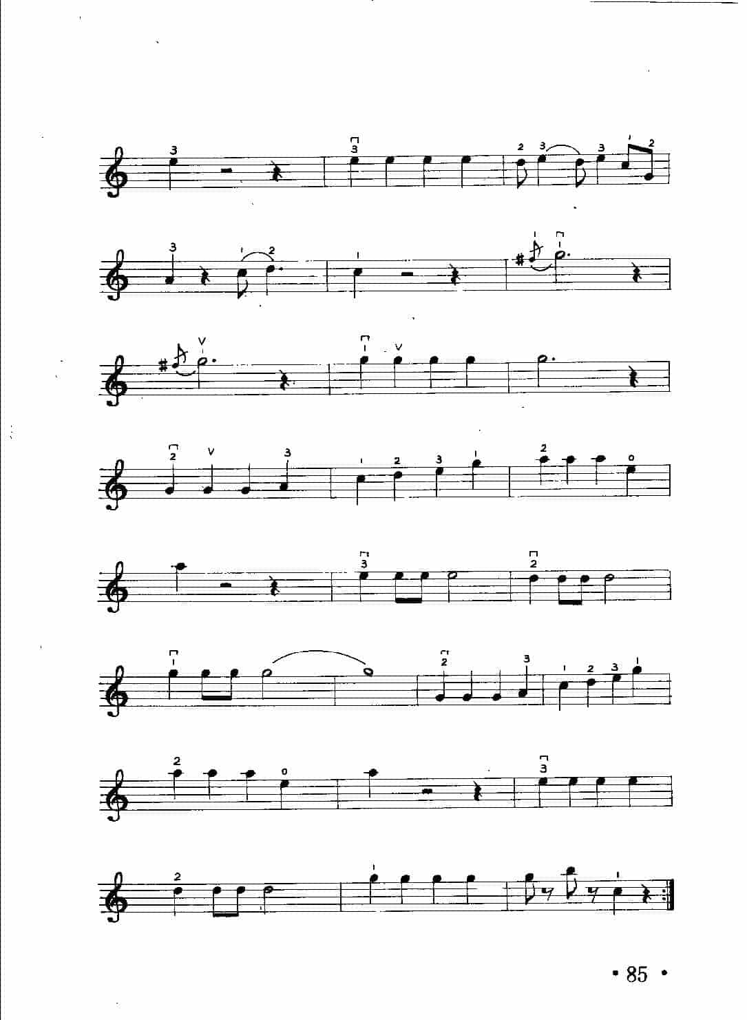 小提琴入门练习曲《小机灵的歌》2把位练习曲目_第2张