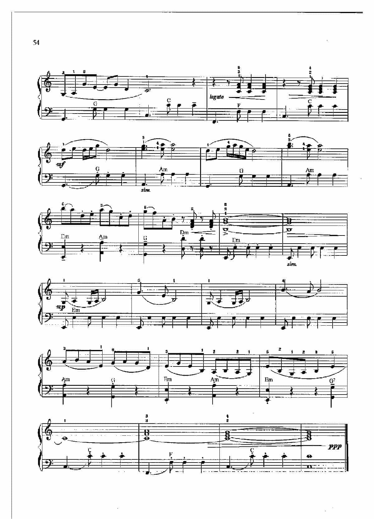 中国民歌名曲手风琴曲谱集【彩云追月】任光曲_第3张