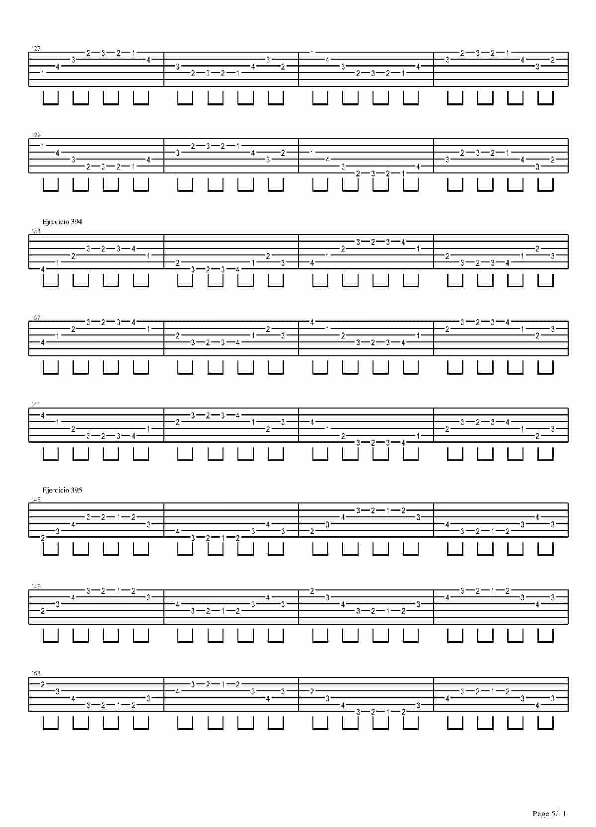 电吉他练习谱《704 exercises for guitar, 1-96 - Exercises 383-416_》_第5张