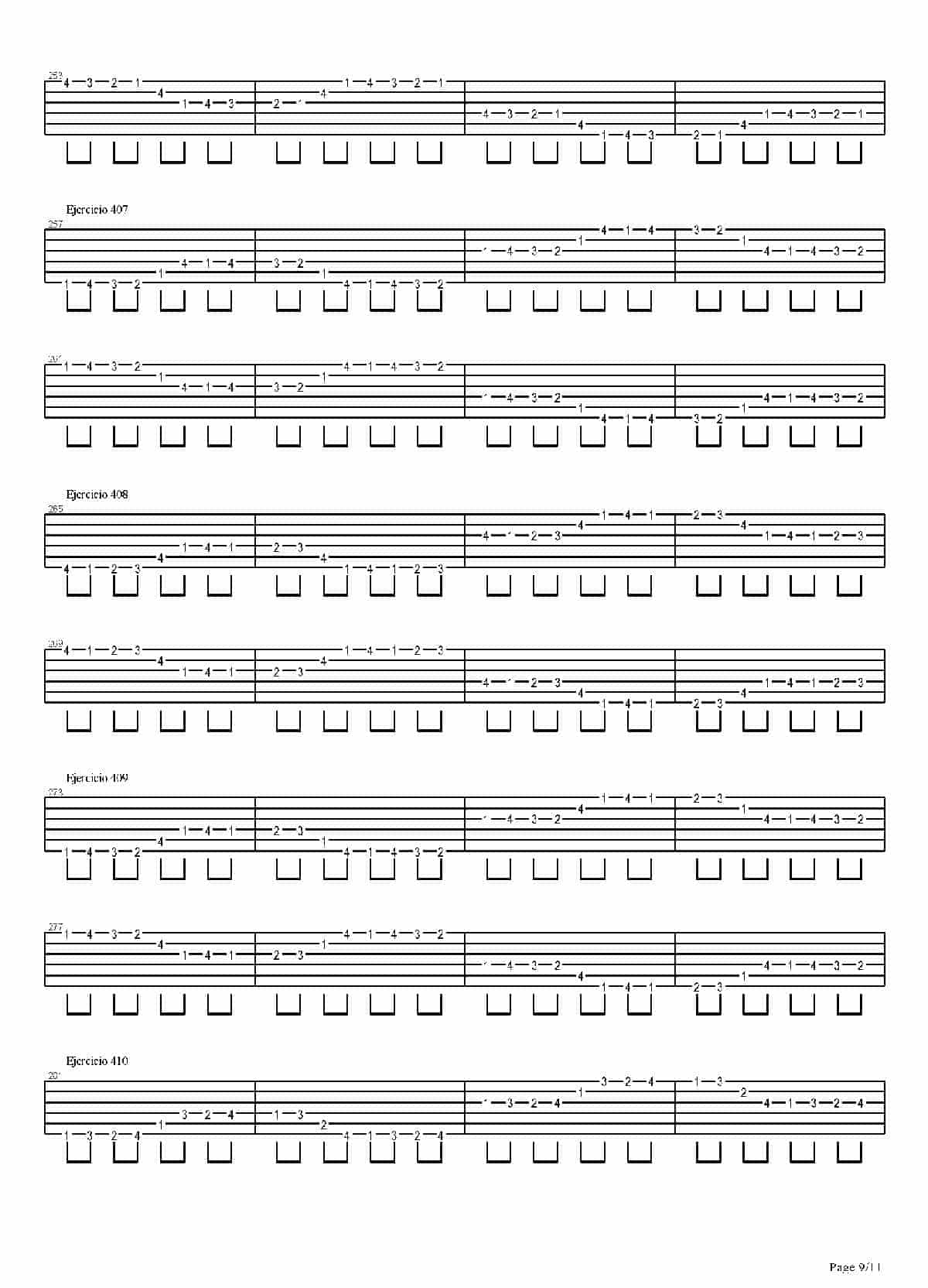 电吉他练习谱《704 exercises for guitar, 1-96 - Exercises 383-416_》_第9张