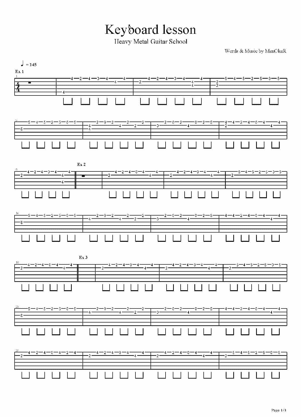 电吉他练习谱《Heavy Metal Guitar School - Lesson For Bands Part II》_第1张