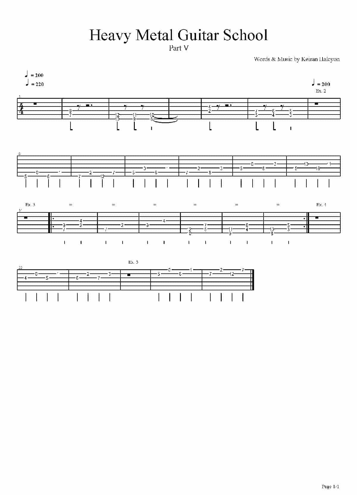 电吉他练习谱《Heavy Metal Guitar School - Part V》_第1张