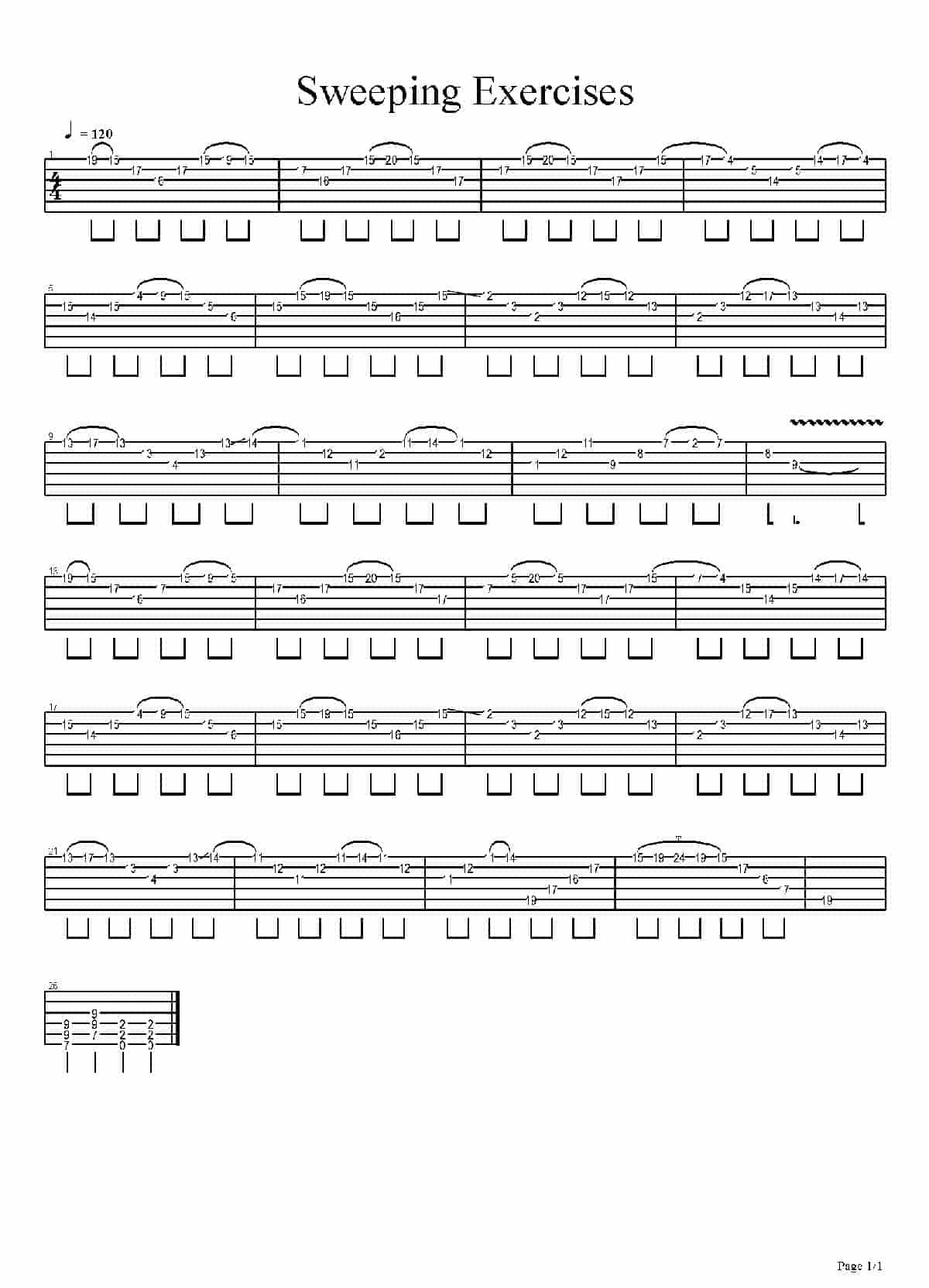 Sweep Excercises - Short Arpeggios_第1张