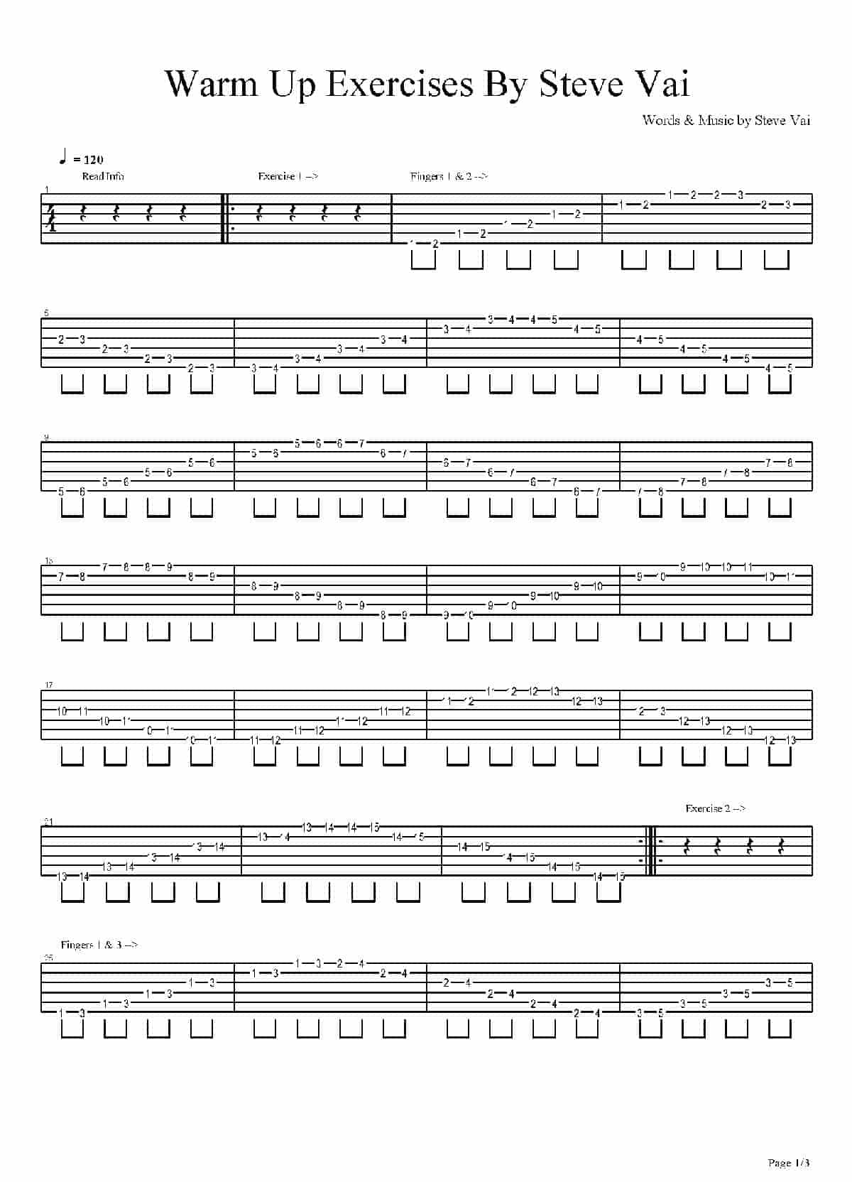 Warm Up Exercises - Warm Up Exercises By Steve Vai_第1张