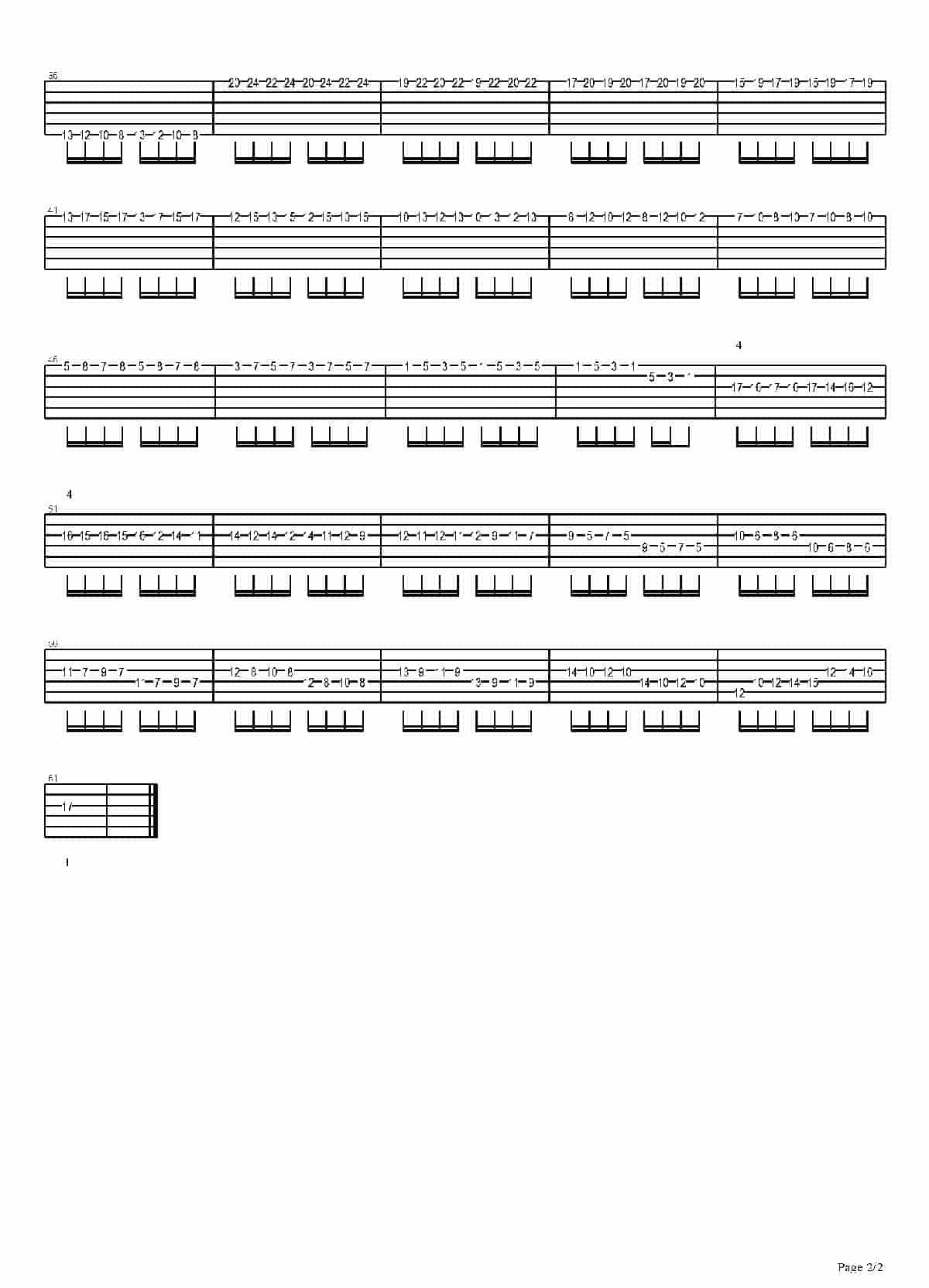 电吉他基本功练习曲谱《手指功能速度练习》_第2张