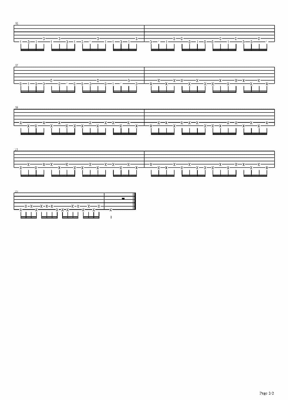 电吉他基本功练习曲谱《死亡金属2》_第2张
