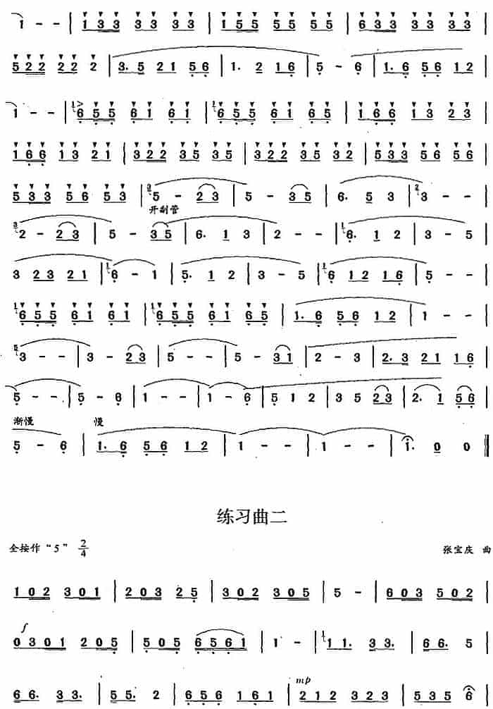 巴乌十级考级曲目练习曲谱_第2张