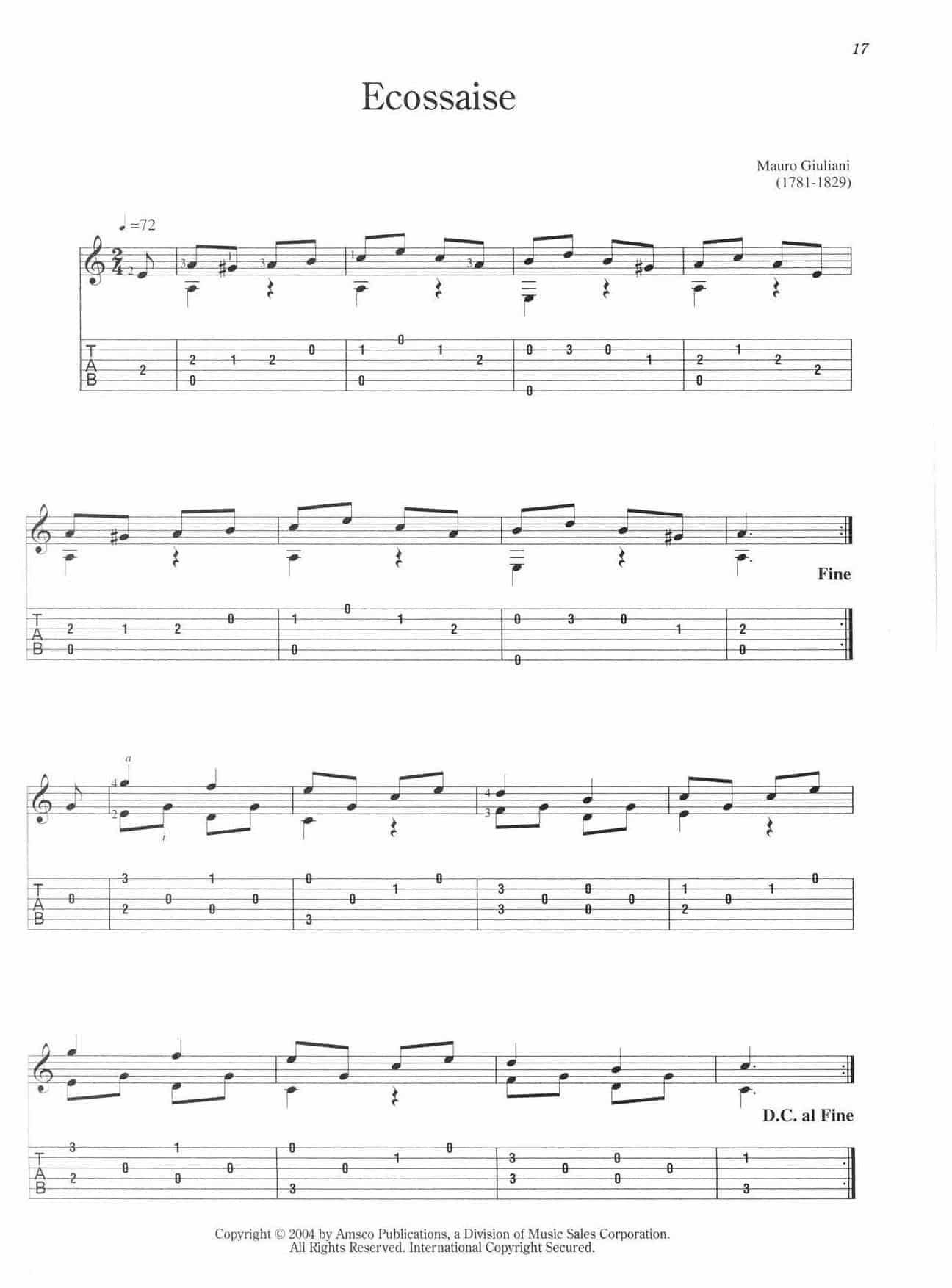古典吉他曲谱《Ecossaise》_第1张