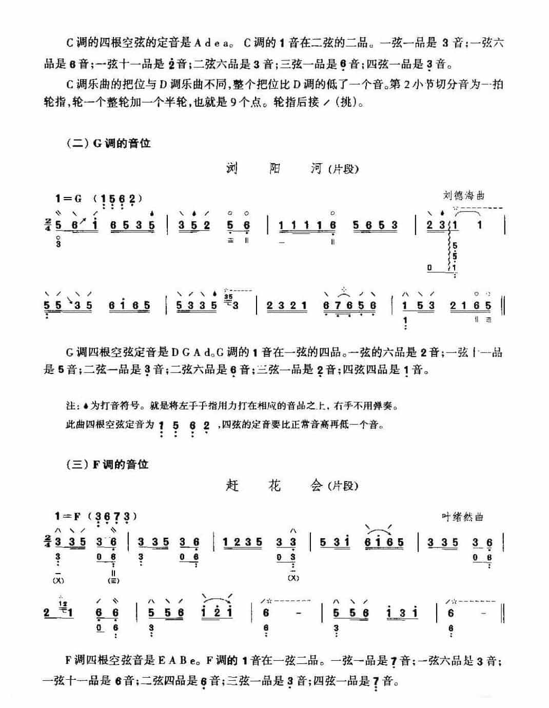 琵琶主要调式的演奏《琵琶主要调式音位》_第2张