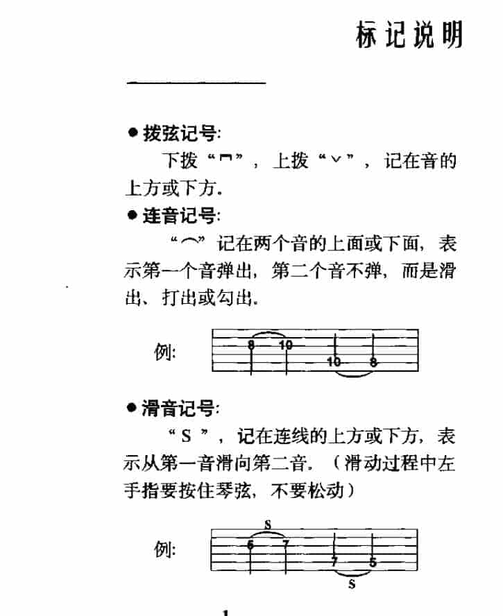 电吉他基本技巧《电吉他标记说明》_第1张