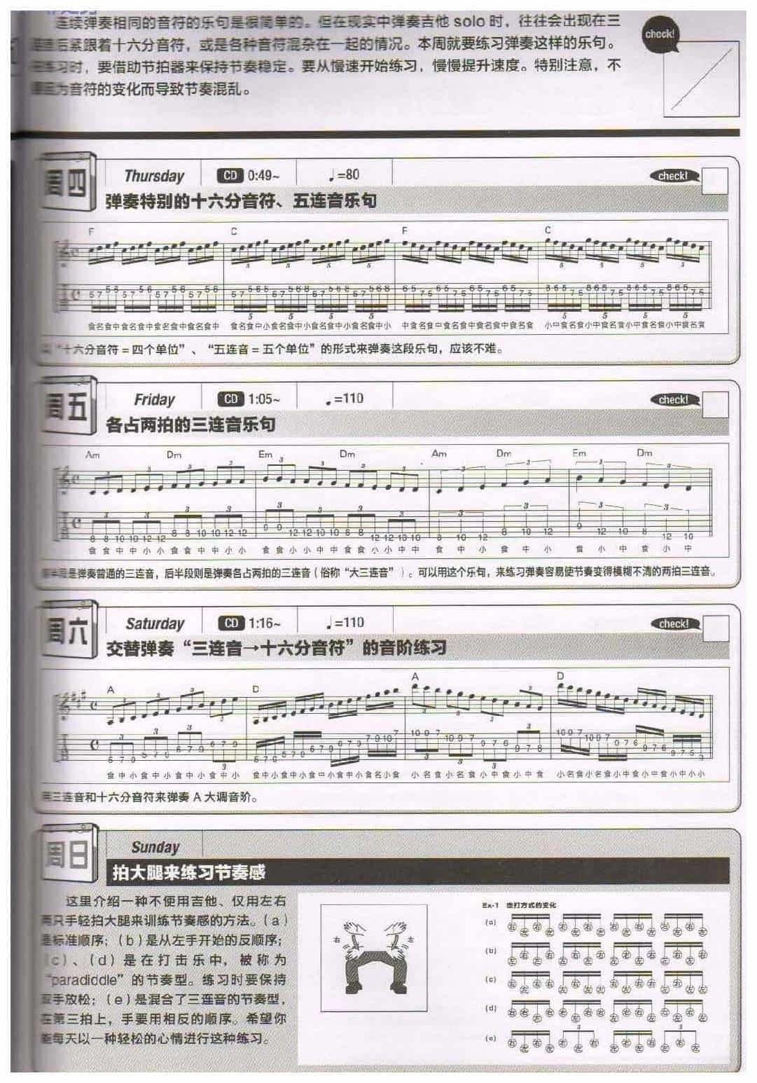 电吉他365日练习《弹奏各种音符混杂的乐句》第21周_第2张