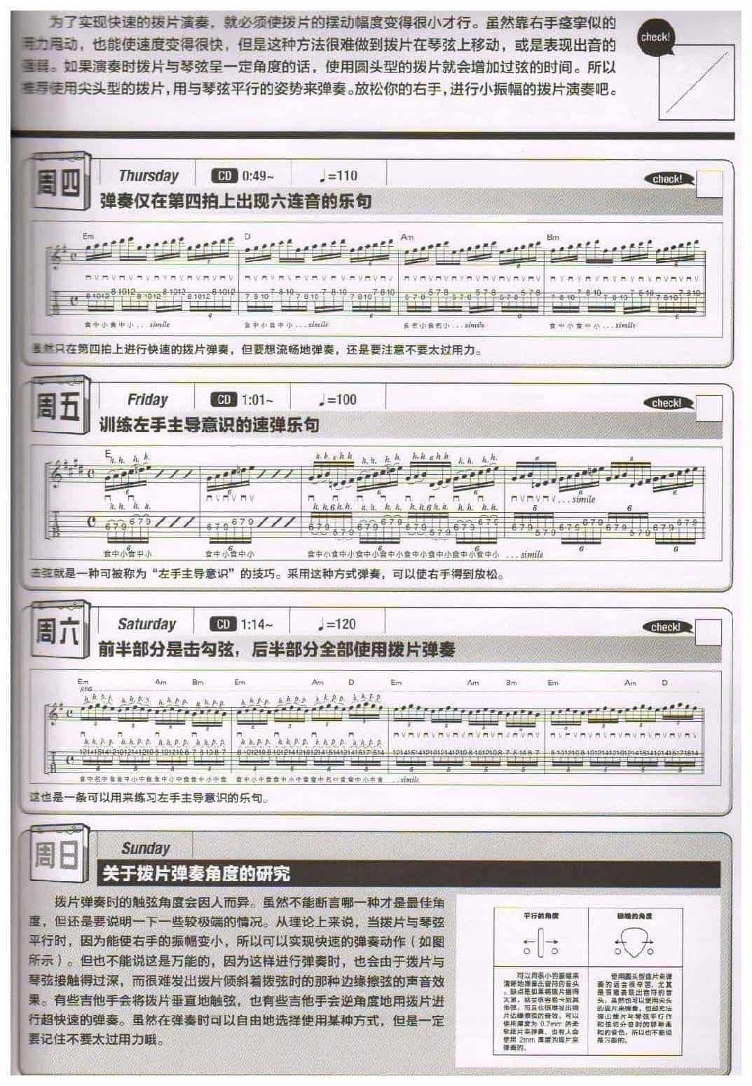 电吉他365日练习《提升拨片的弹奏速度》第31周_第2张