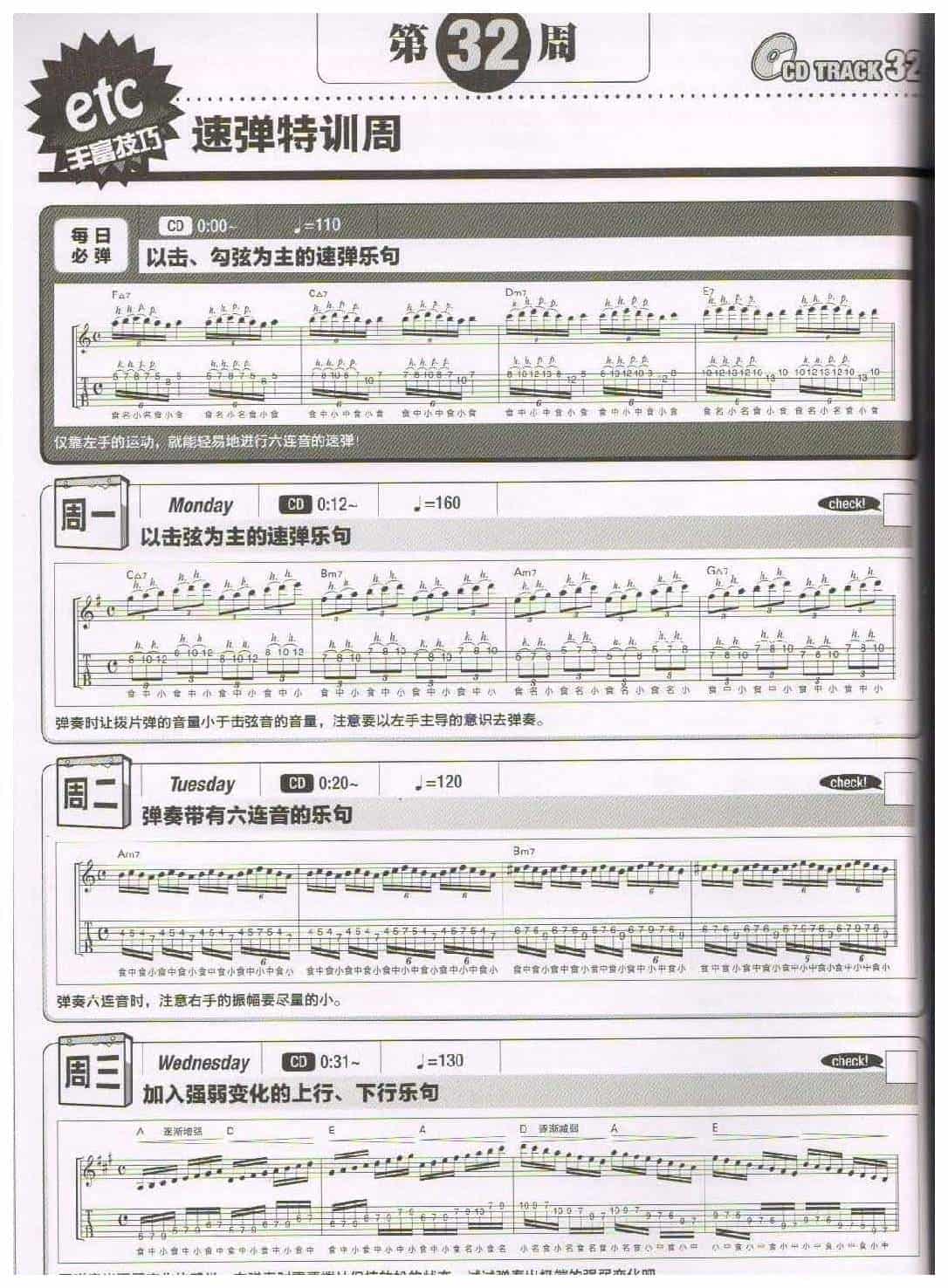 电吉他365日练习《速弹特训周》第32周_第1张