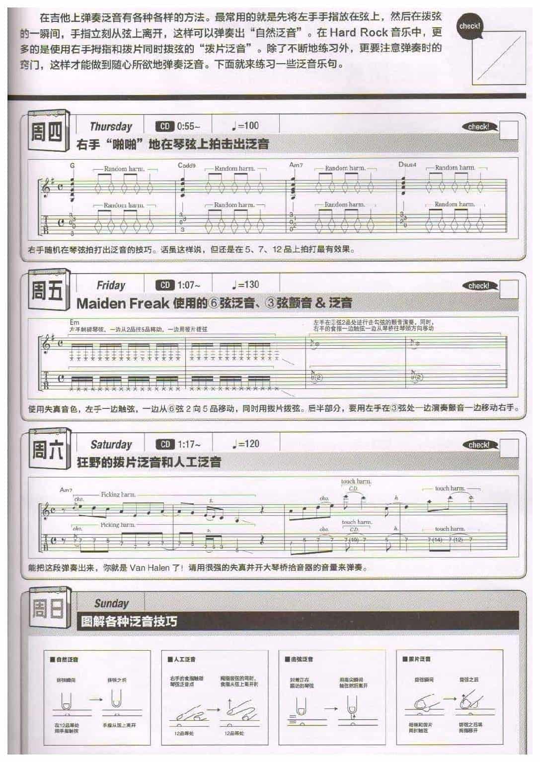 电吉他365日练习《泛音技巧》第41周_第2张