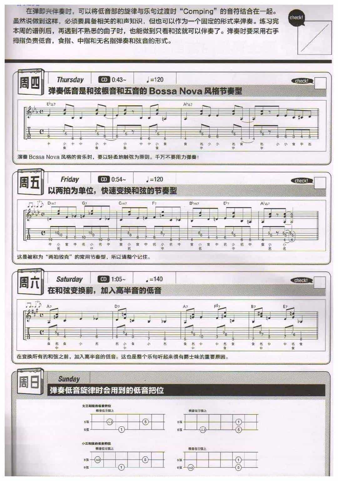 电吉他365日练习《流动的低音旋律+Comping(即兴伴奏)》第51周_第2张