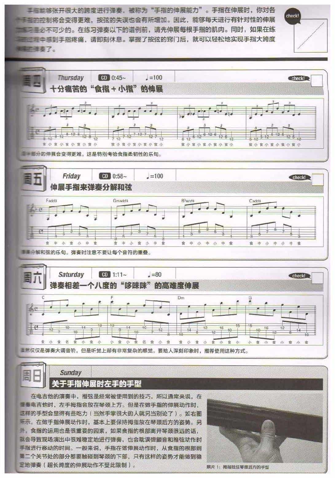 电吉他365日练习《提升手指伸展能力的训练》第10周_第2张
