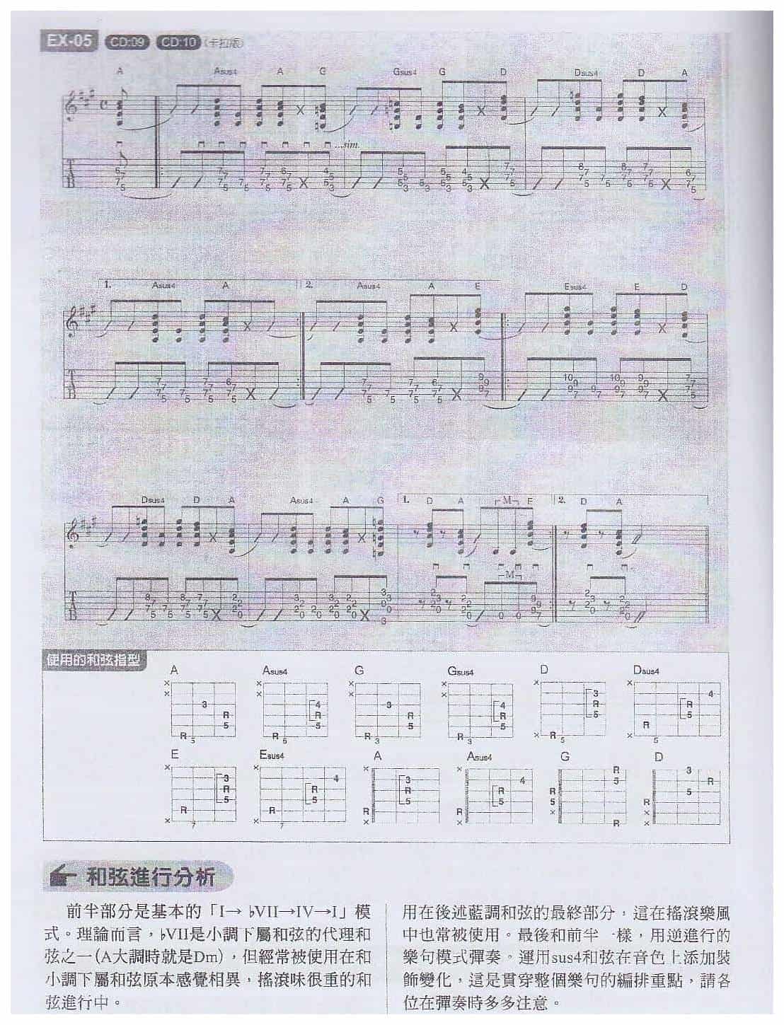 电吉他和弦教学《用留和弦妆点摇滚乐独有的逆进行模式》_第2张