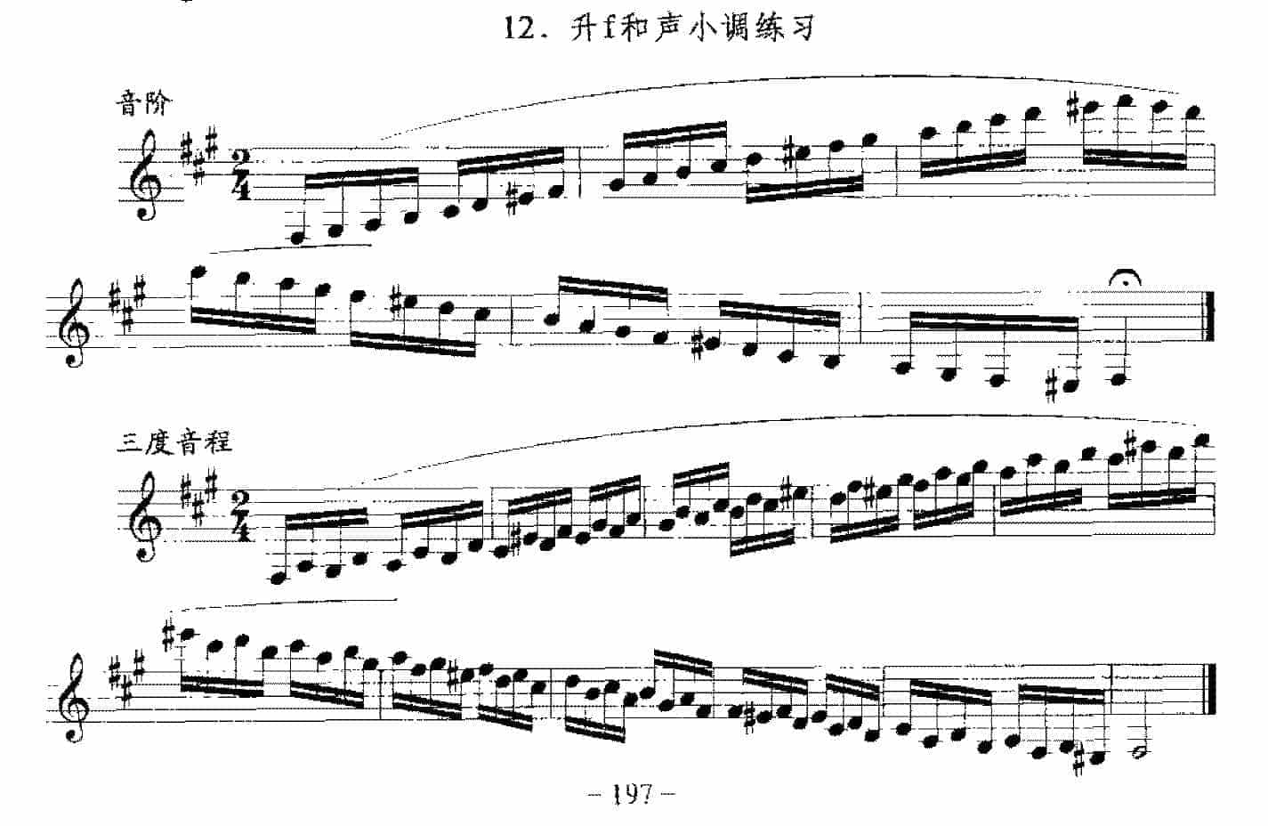 单簧管日常基础技术练习曲《升f和声小调练习》_第1张