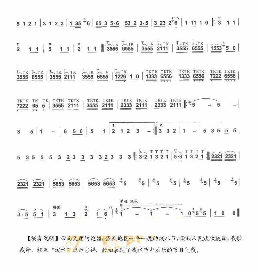 巴乌中高级乐曲《欢乐的泼水节》周成龙/张祖豫曲_第3张