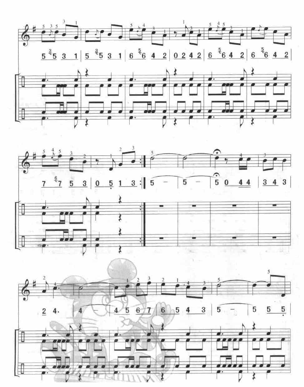 多声部口风琴乐曲【紫红色的樱桃（总）】加入打击乐的练习_第2张