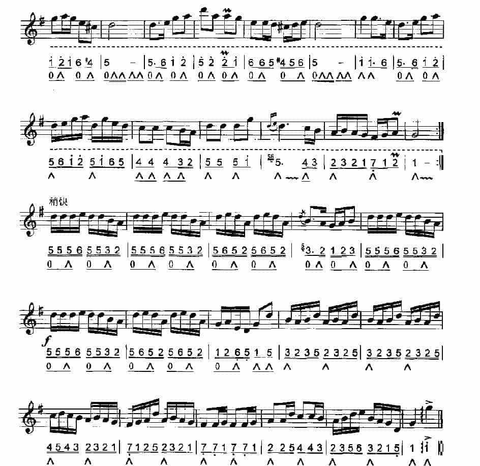 口琴简谱与五线谱对照乐谱《喜洋洋》广东音乐 刘明源 曲_第2张